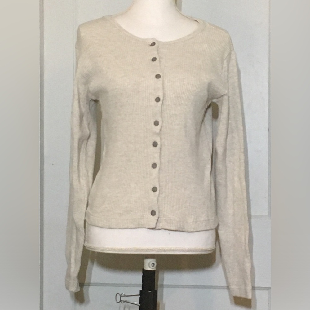 GAP Women's Oatmeal Button-Up Cardigan